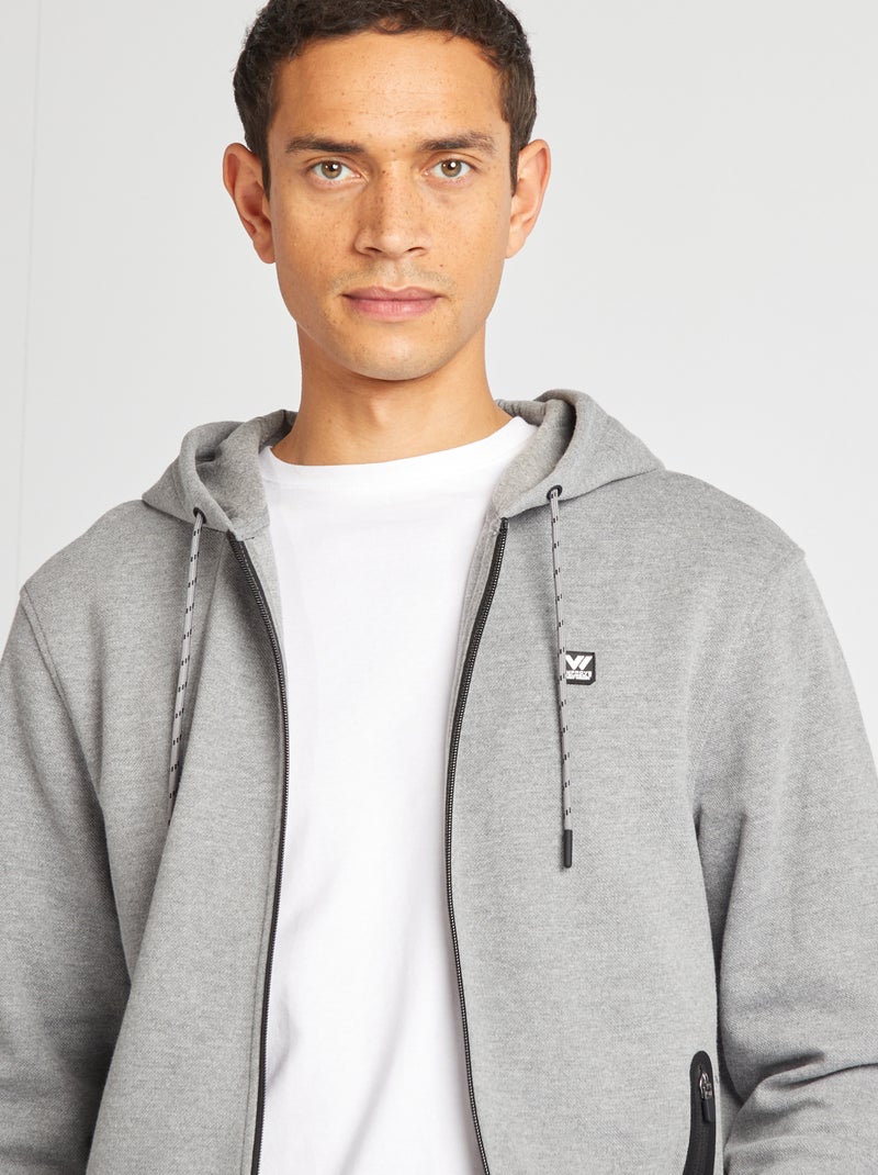 Felpa con cappuccio in maglia piqué GRIGIO - Kiabi