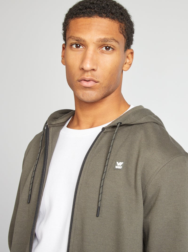 Felpa con cappuccio in maglia piqué KAKI - Kiabi