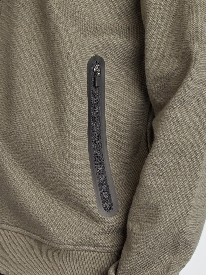 Felpa con cappuccio in maglia piqué KAKI - Kiabi