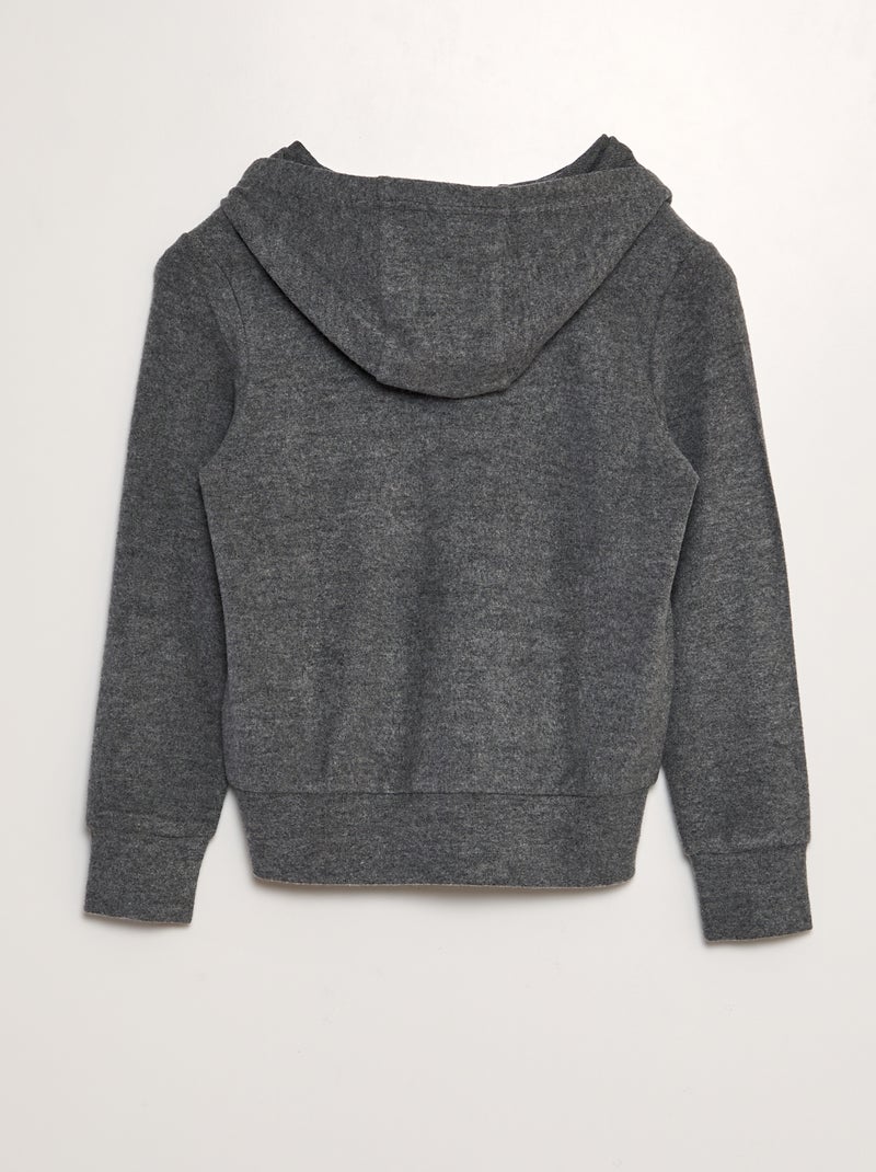 Felpa con cappuccio in maglia soffice NERO - Kiabi