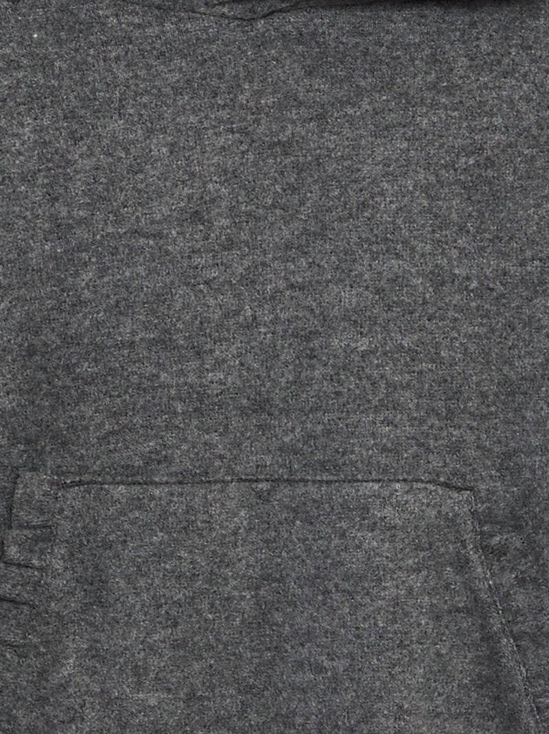 Felpa con cappuccio in maglia soffice NERO - Kiabi