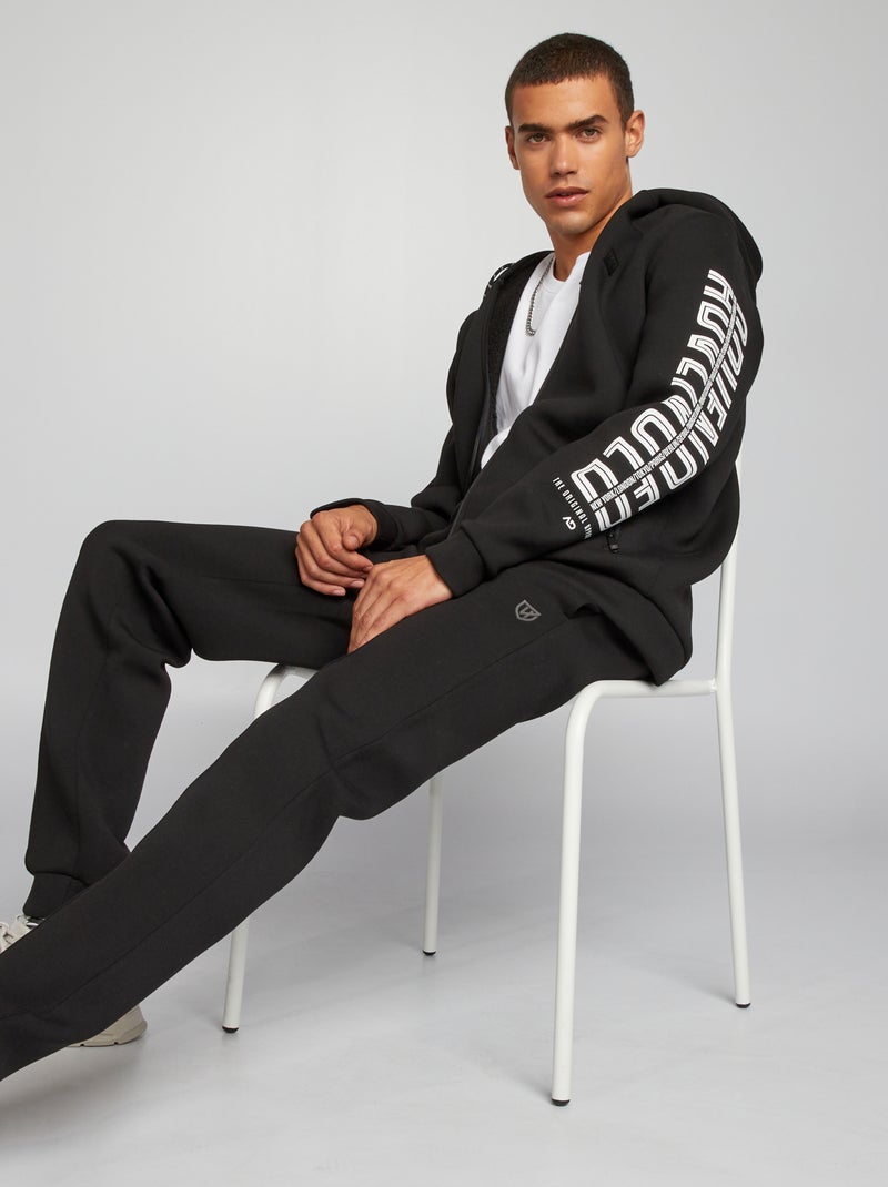 Felpa con cappuccio in neoprene NERO - Kiabi