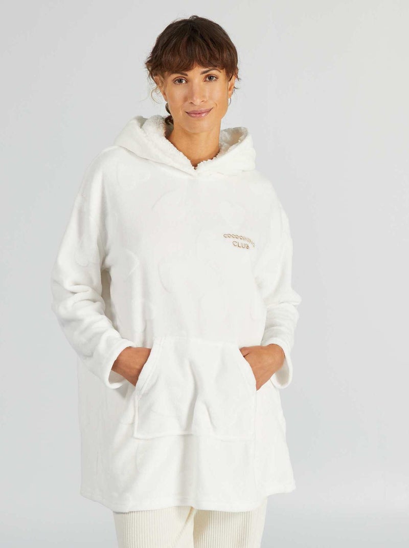 Felpa con cappuccio in pile BEIGE - Kiabi