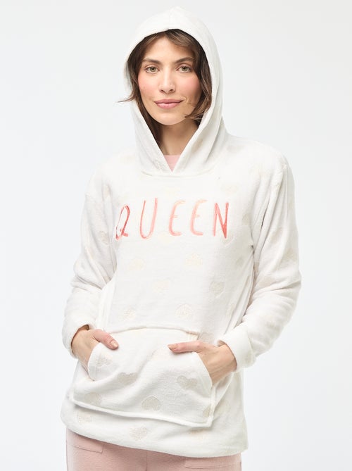 Felpa con cappuccio in pile - Kiabi