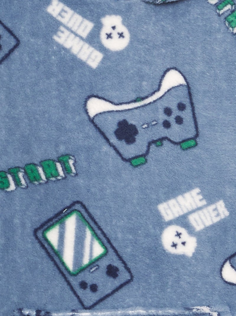 Felpa con cappuccio in pile e stampa BLU - Kiabi