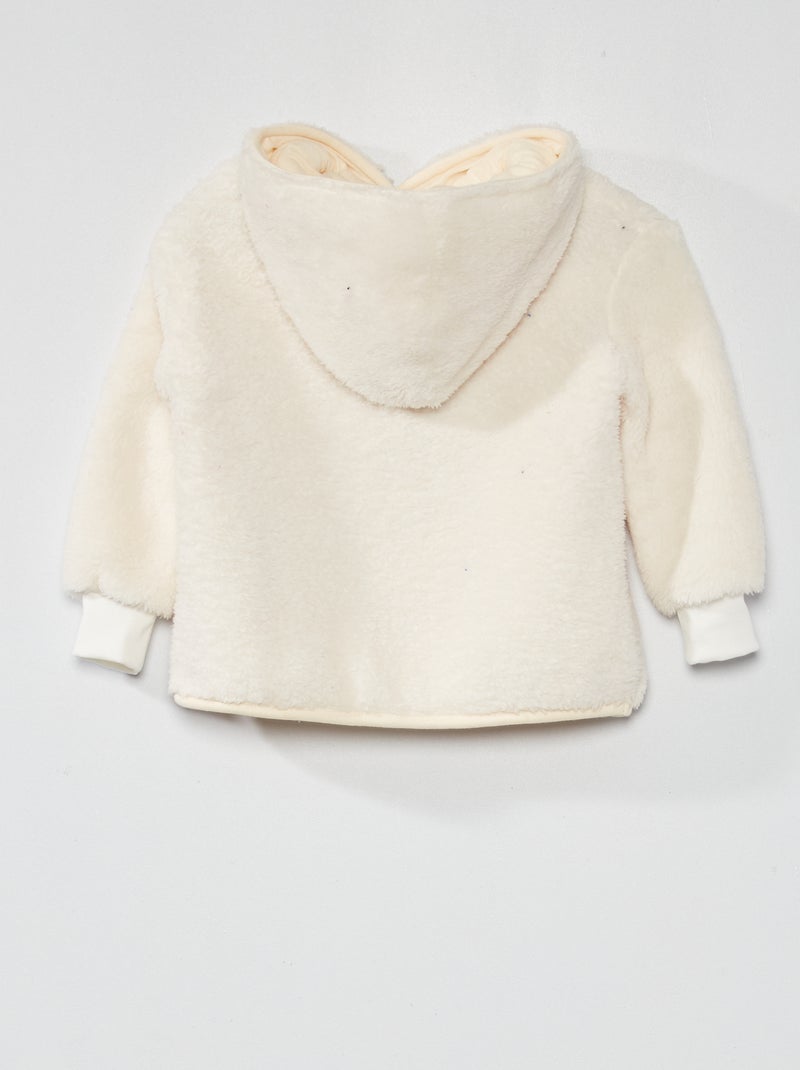 Felpa Uomo Con Cappuccio Baxboy – Ecru, Taglia L, In Misto Cotone, Con Tasca E Cerniera - 3