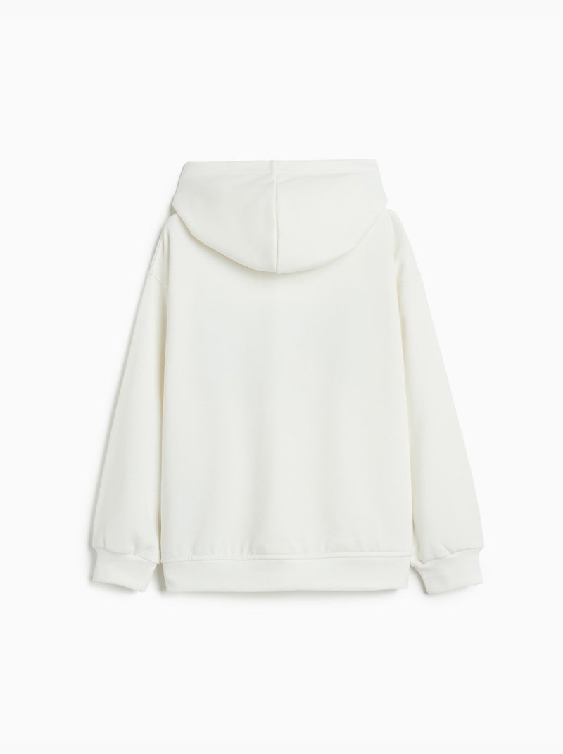 Felpa con cappuccio in pile, MO Fashion Bianco - Kiabi