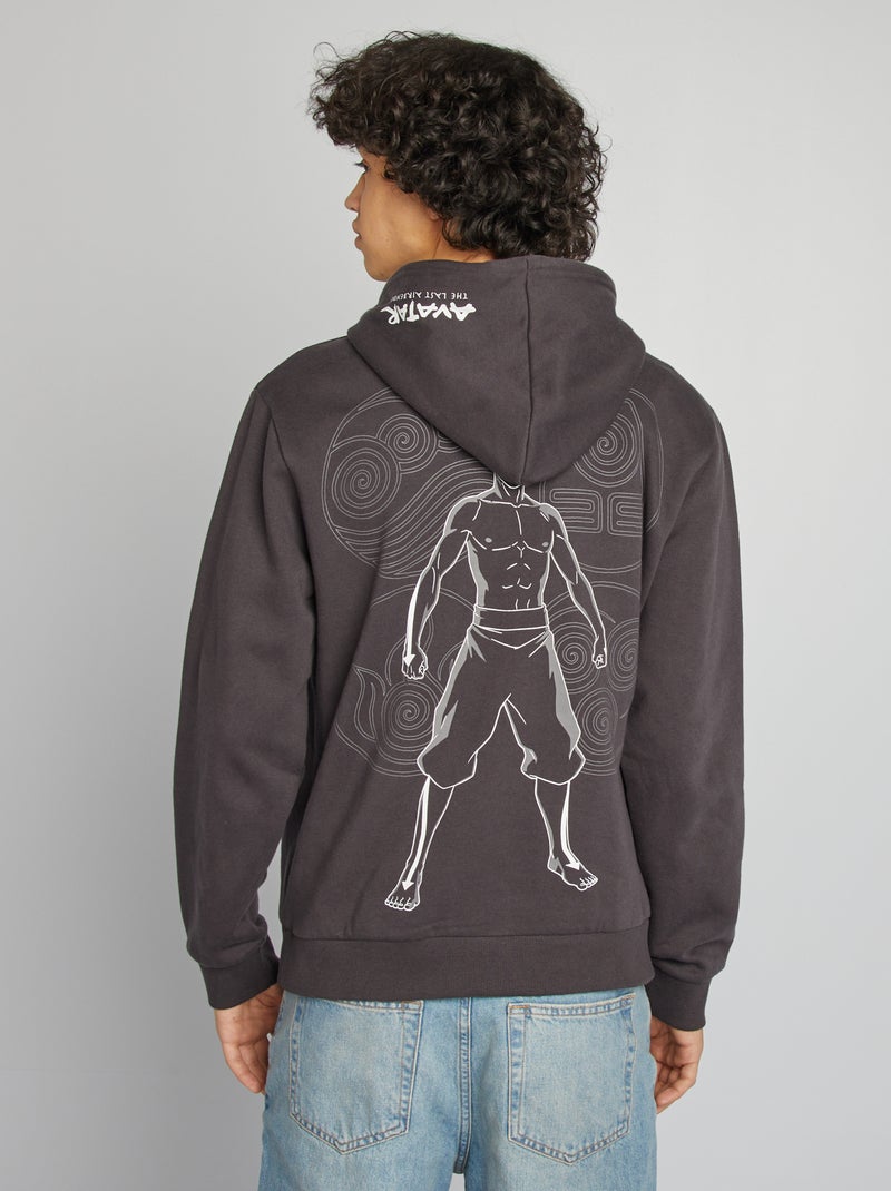 Felpa con cappuccio in tessuto felpato 'Avatar, L'ultimo dominatore dell'aria' nero - Kiabi