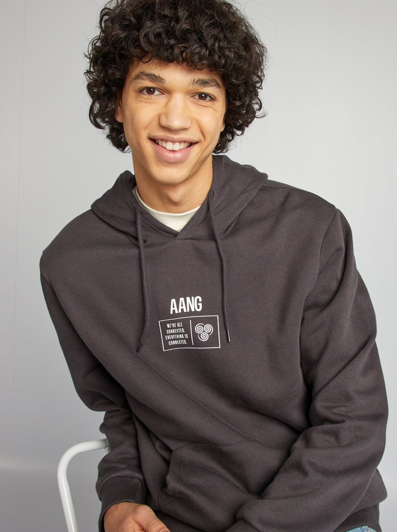 Felpa con cappuccio in tessuto felpato 'Avatar, L'ultimo dominatore dell'aria' nero - Kiabi