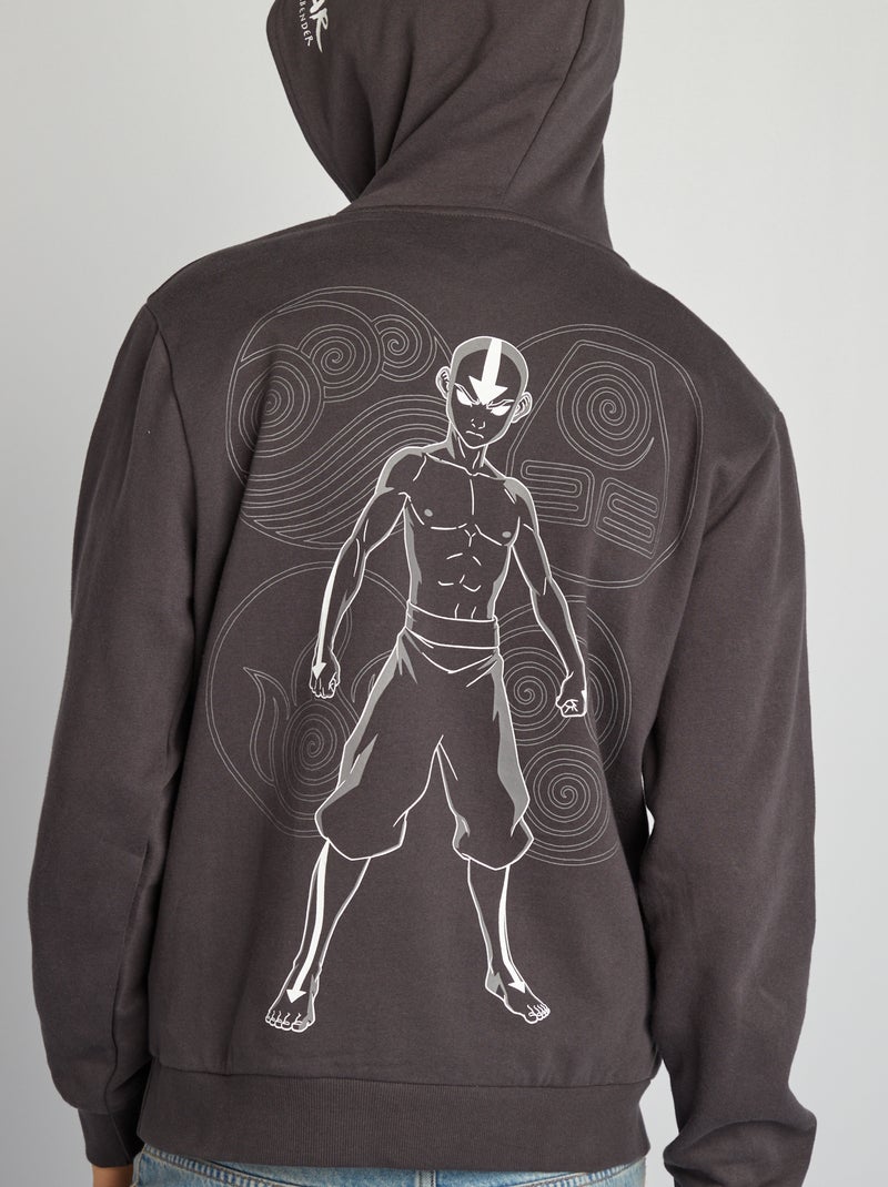 Felpa con cappuccio in tessuto felpato 'Avatar, L'ultimo dominatore dell'aria' nero - Kiabi