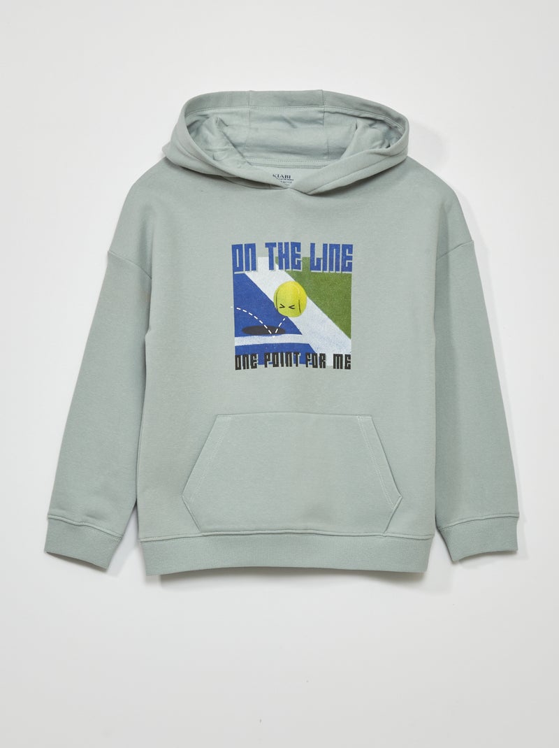 Felpa con cappuccio in tessuto felpato BLU - Kiabi