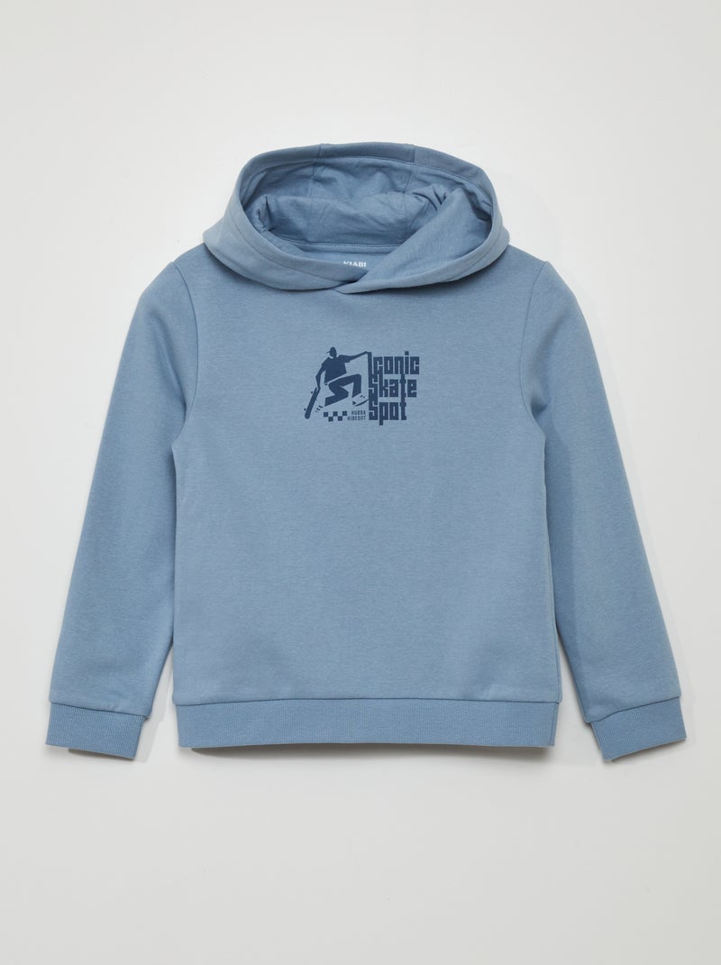 Felpa con cappuccio in tessuto felpato BLU - Kiabi