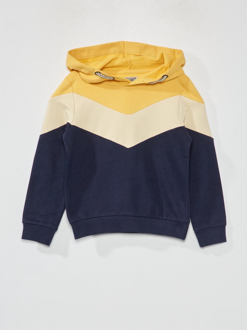 Felpa con cappuccio in tessuto felpato BLU - Kiabi