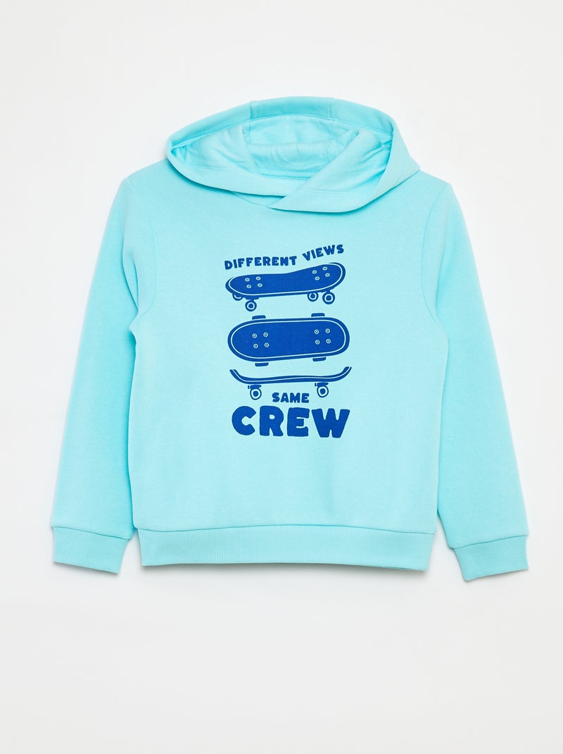 Felpa con cappuccio in tessuto felpato Blu - Kiabi