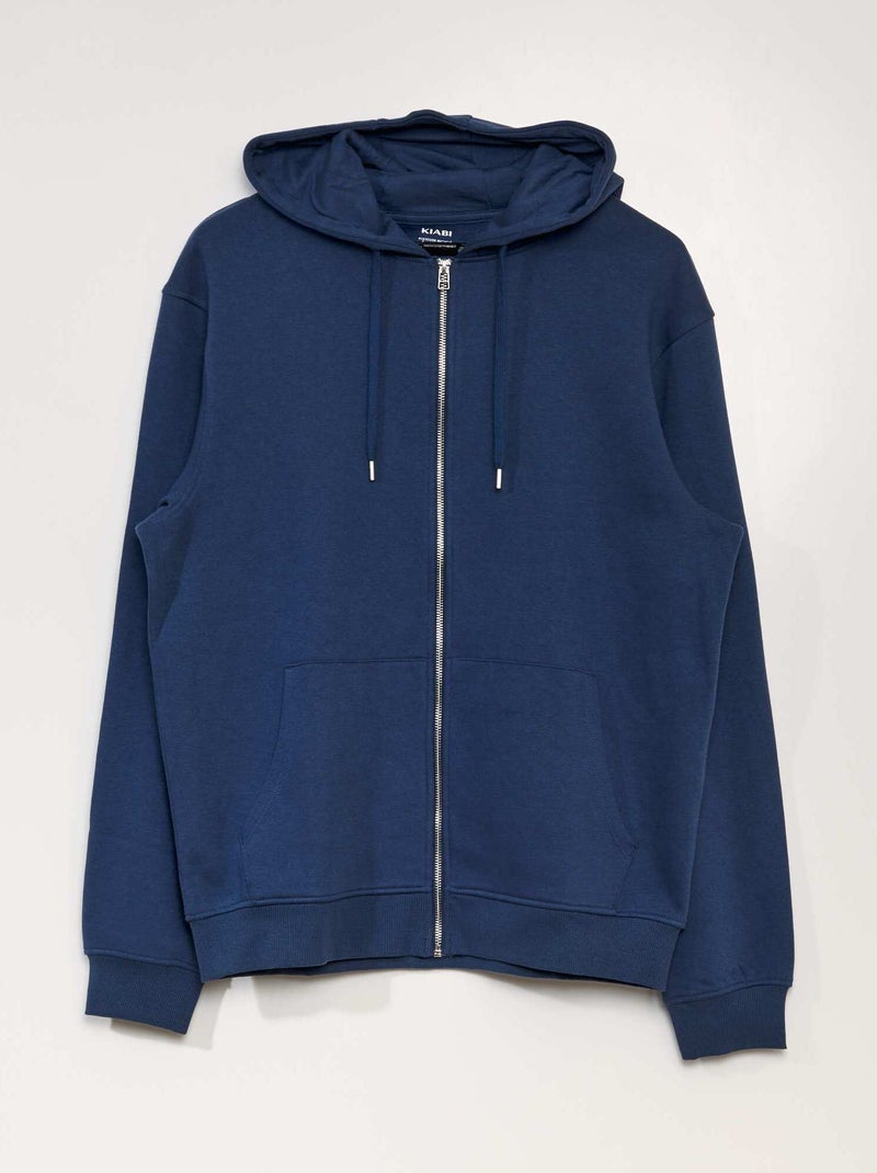 Felpa con cappuccio in tessuto felpato blu scuro - Kiabi