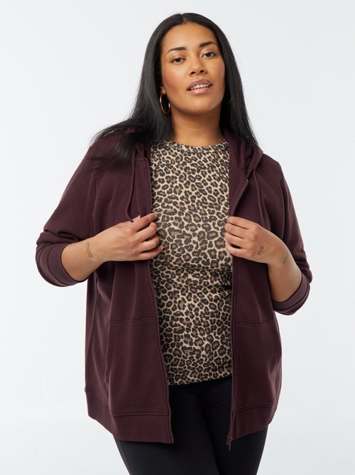 Felpa con cappuccio in tessuto felpato caldo - Kiabi