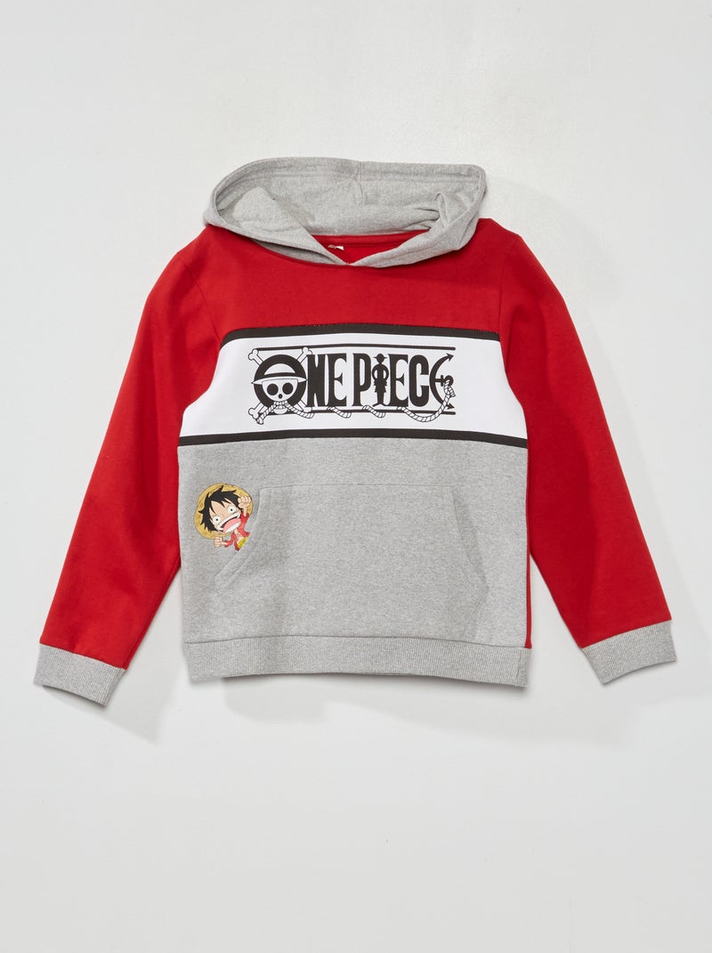 Felpa con cappuccio in tessuto felpato 'One Piece' GRIGIO - Kiabi