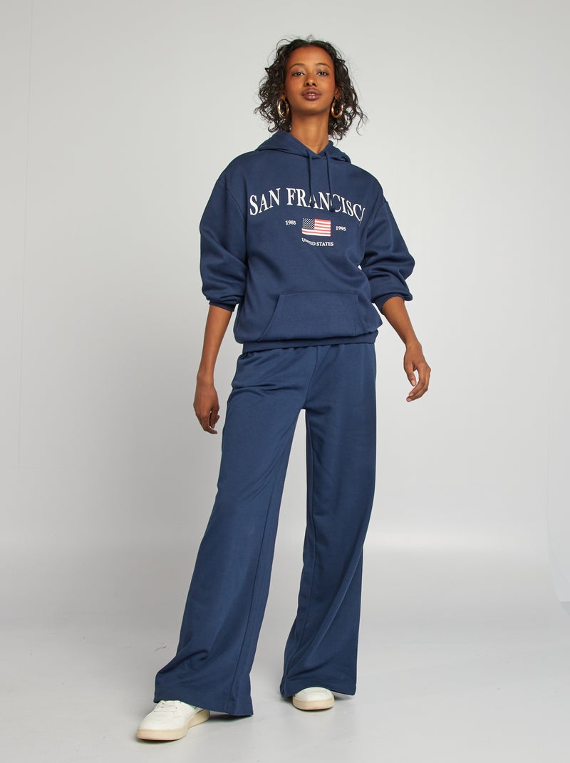 Felpa con cappuccio in tessuto felpato 'USA' BLU - Kiabi