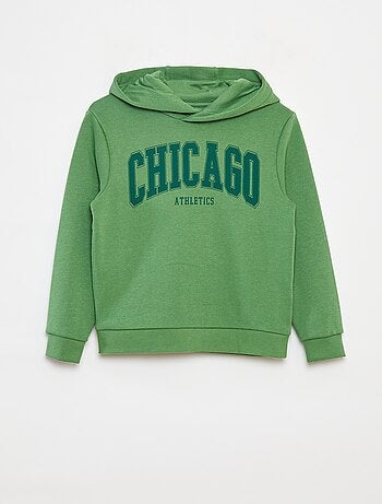 Felpa con cappuccio in tessuto felpato