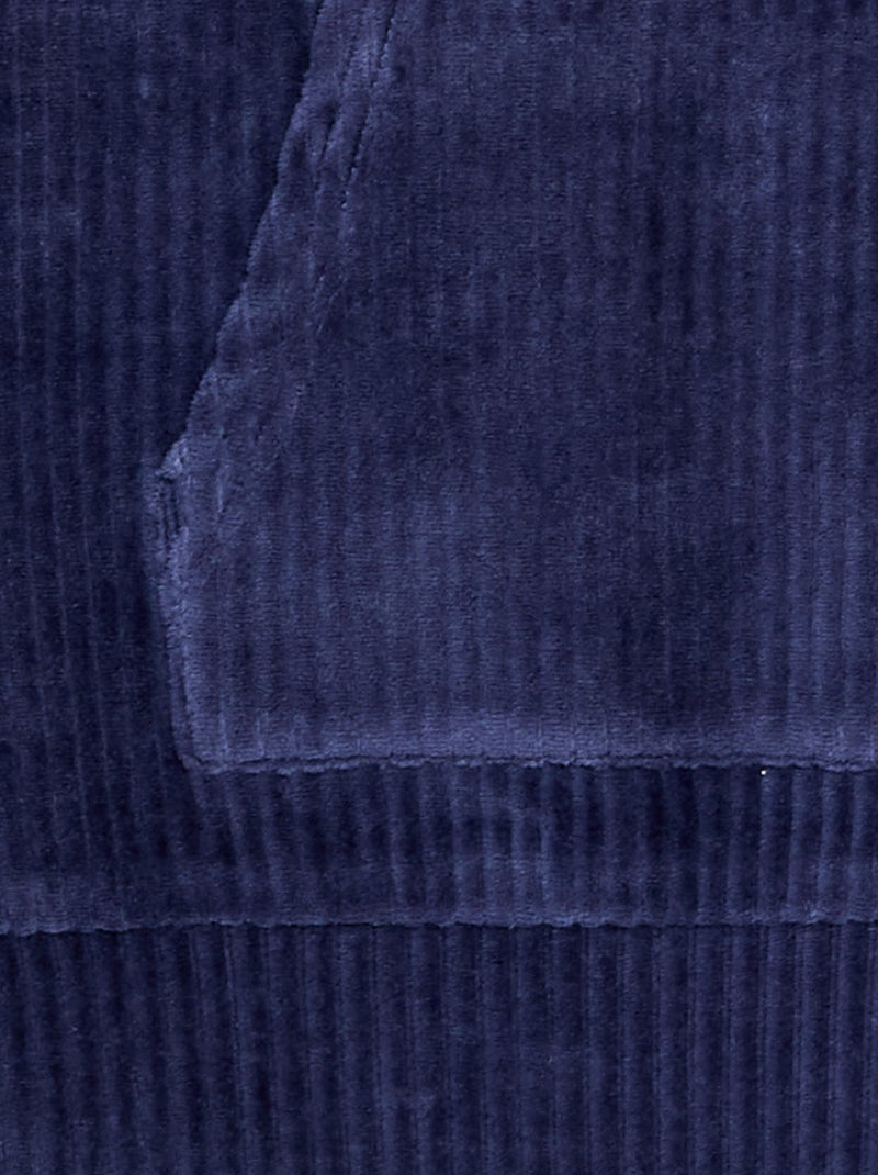 Felpa con cappuccio in velluto a coste Blu - Kiabi