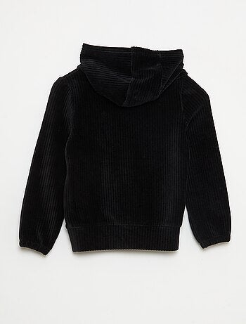 Felpa con cappuccio in velluto a coste