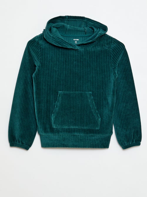 Felpa con cappuccio in velluto a coste - Kiabi