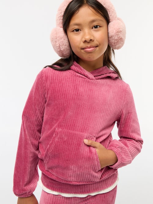 Felpa con cappuccio in velluto a coste - Kiabi