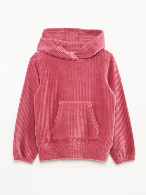 Felpa con cappuccio in velluto a coste - Kiabi