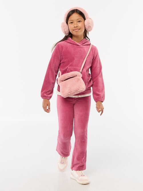 Felpa con cappuccio in velluto a coste - Kiabi