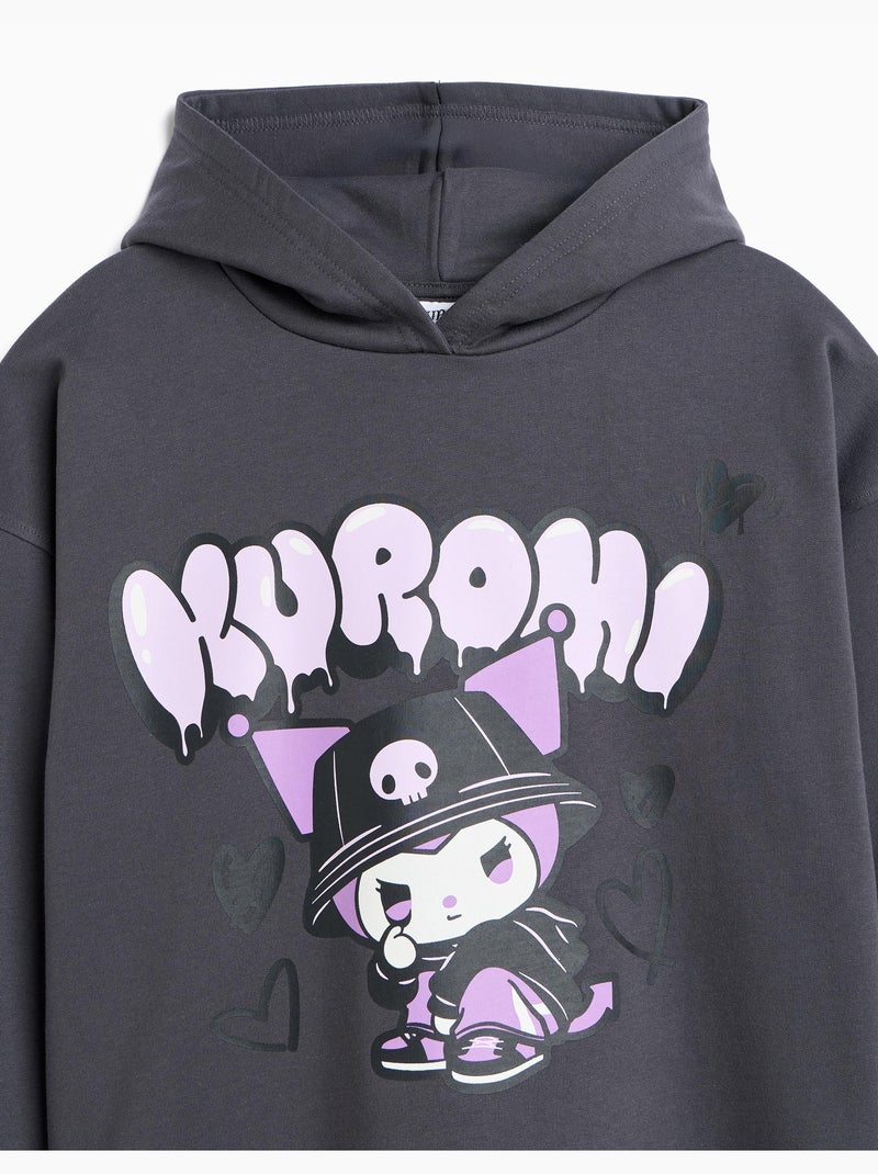 Felpa con cappuccio 'kuromi', mo fashion Grigio - Kiabi
