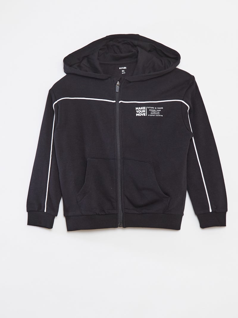 Felpa con cappuccio loose Nero - Kiabi