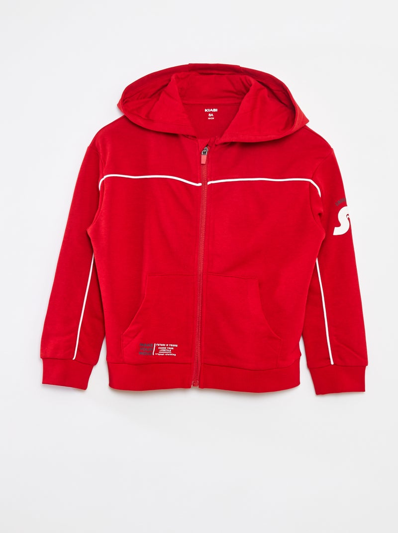 Felpa con cappuccio loose Rosso - Kiabi