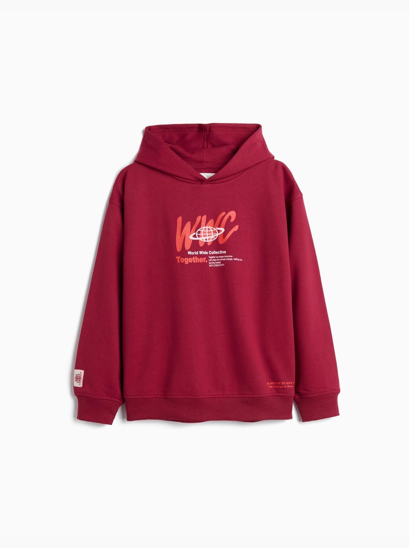 Felpa con cappuccio, mo fashion Rosso - Kiabi