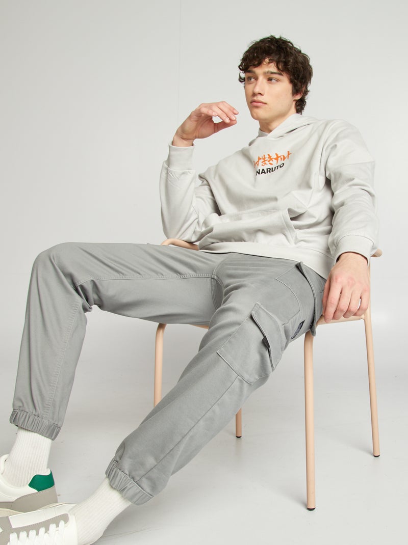 Felpa con cappuccio 'Naruto' in tessuto felpato GRIGIO - Kiabi