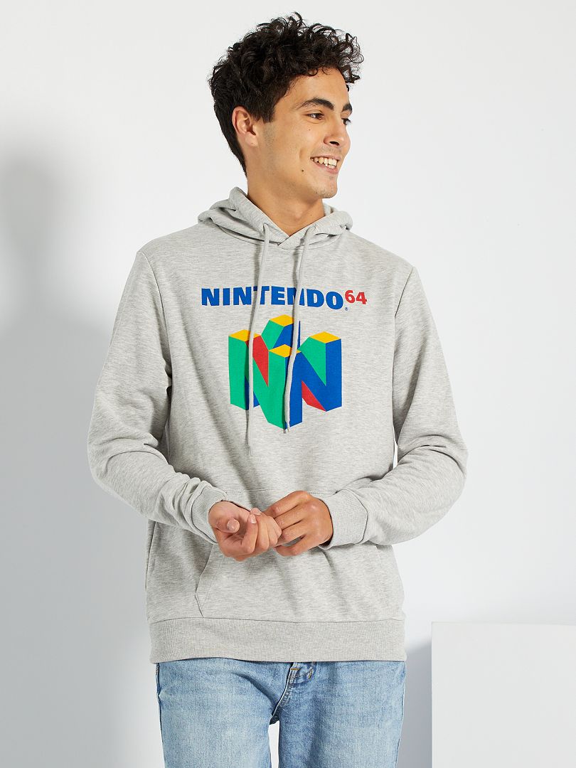 Felpa con cappuccio 'Nintendo 64' grigio - Kiabi