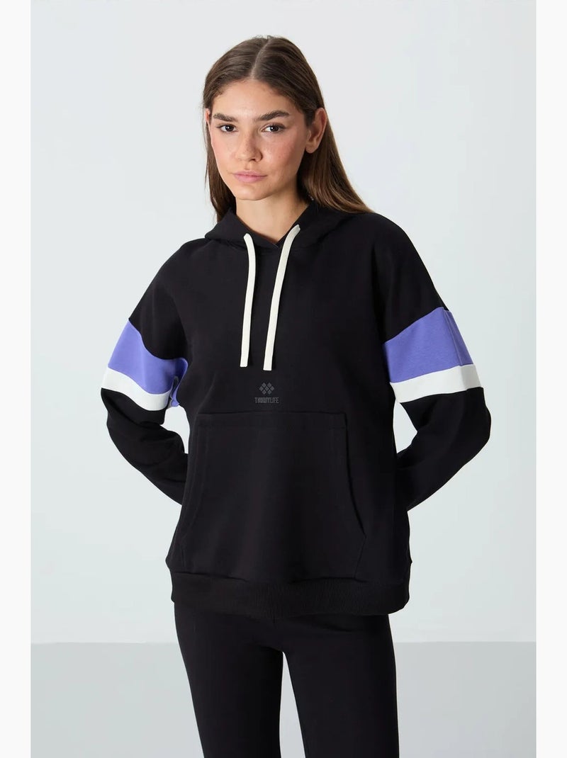 Felpa con cappuccio oversize color block tommy Nero - Kiabi