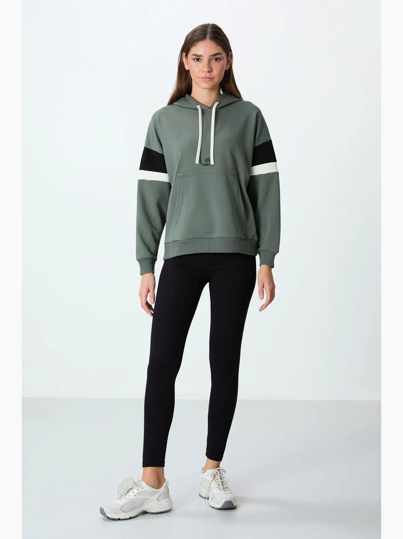 Felpa con cappuccio oversize color block tommy Nero Verde - Kiabi