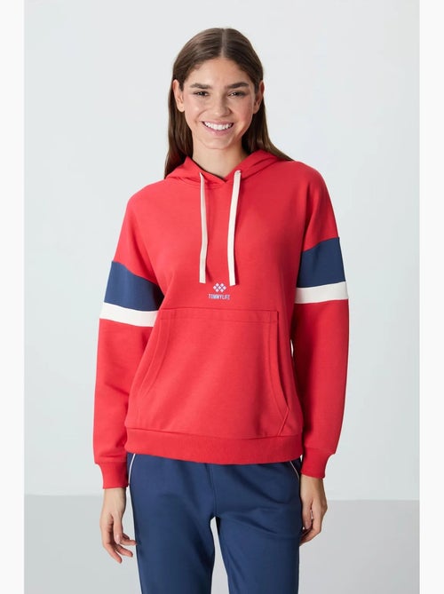 Felpa con cappuccio oversize color block tommy - Kiabi Felpa con cappuccio oversize color block tommy - Kiabi