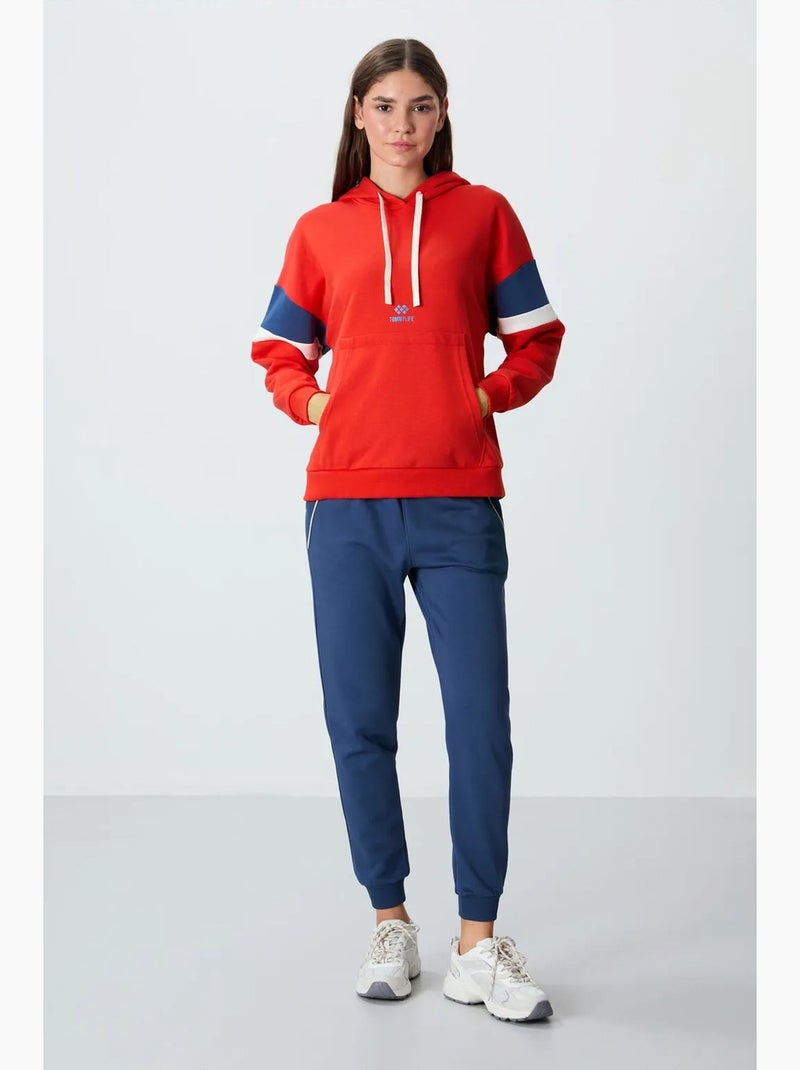 Felpa con cappuccio oversize color block tommy Rosso - Kiabi