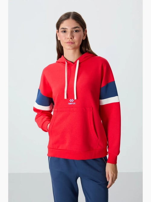Felpa con cappuccio oversize color block tommy - Kiabi Felpa con cappuccio oversize color block tommy - Kiabi