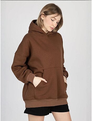 Felpa con cappuccio oversize con tasca a marsupio hiccup