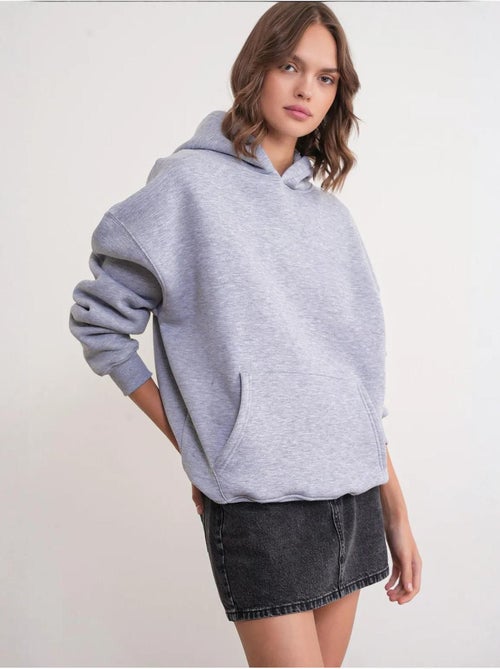 Felpa con cappuccio oversize con tasca mixray - Kiabi Felpa con cappuccio oversize con tasca mixray - Kiabi