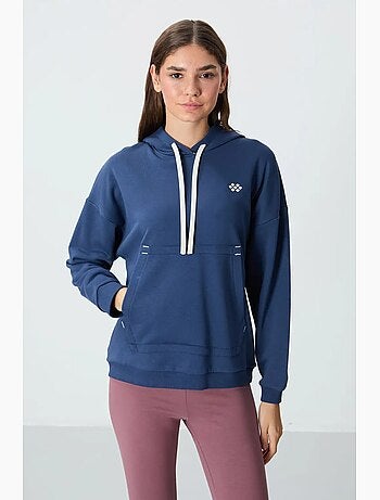 Felpa con cappuccio oversize e tasca tommy