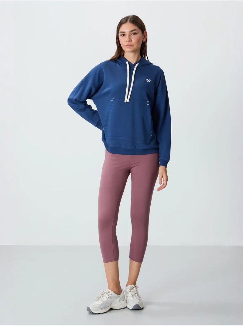 Felpa con cappuccio oversize e tasca tommy Blu marino - Kiabi