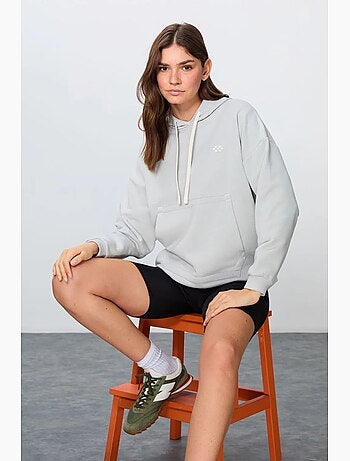 Felpa con cappuccio oversize e tasca tommy