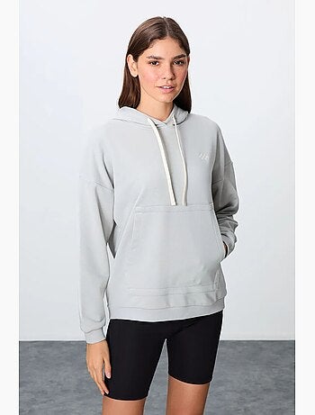 Felpa con cappuccio oversize e tasca tommy