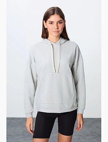 Felpa con cappuccio oversize e tasca tommy