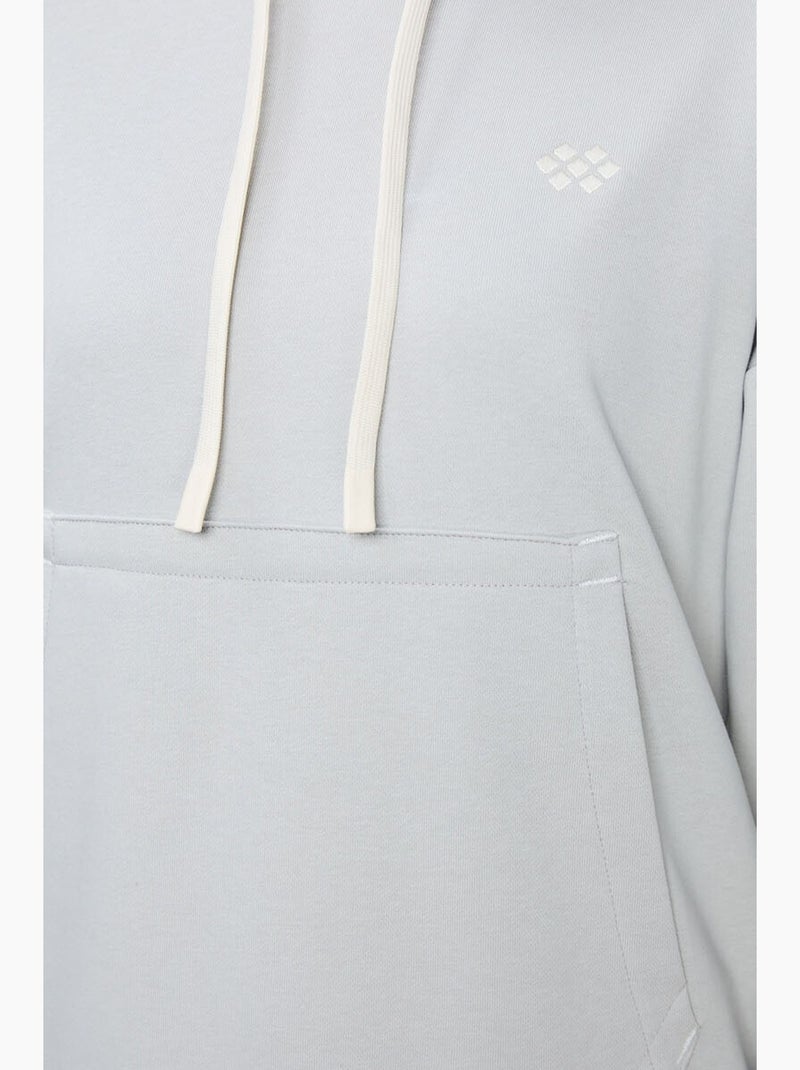 Felpa con cappuccio oversize e tasca tommy Grigio chiaro - Kiabi