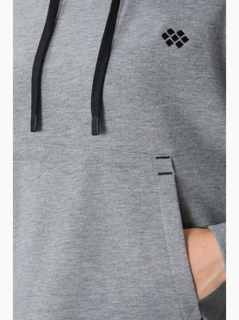 Felpa con cappuccio oversize e tasca tommy Grigio - Kiabi