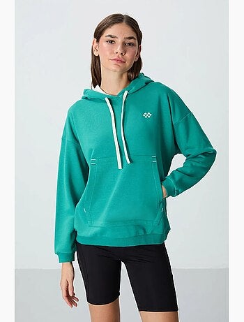 Felpa con cappuccio oversize e tasca tommy